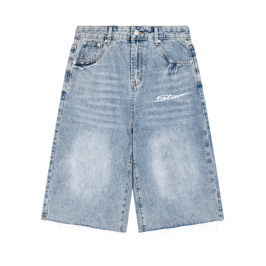 SupaStar Vintage Wide Leg Denim Shorts