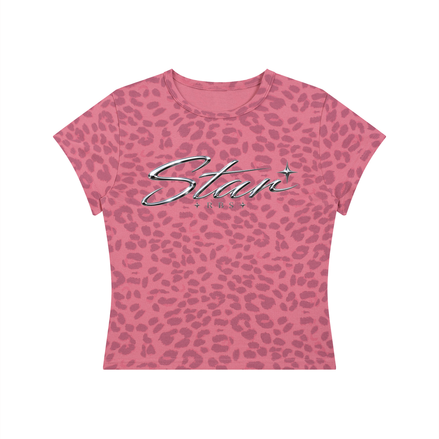 BabyStar Leopard Print Crop T-Shirt