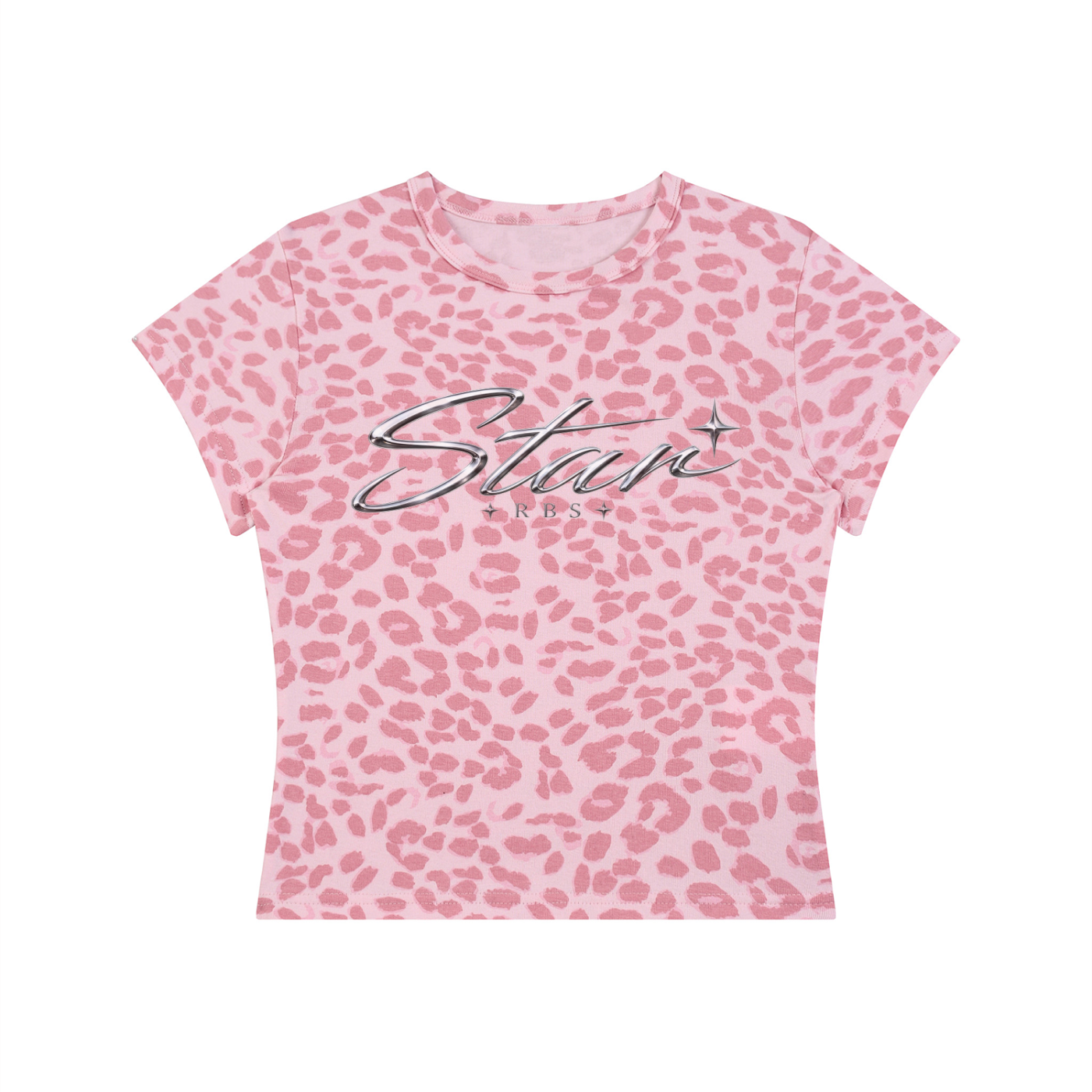 BabyStar Leopard Print Crop T-Shirt
