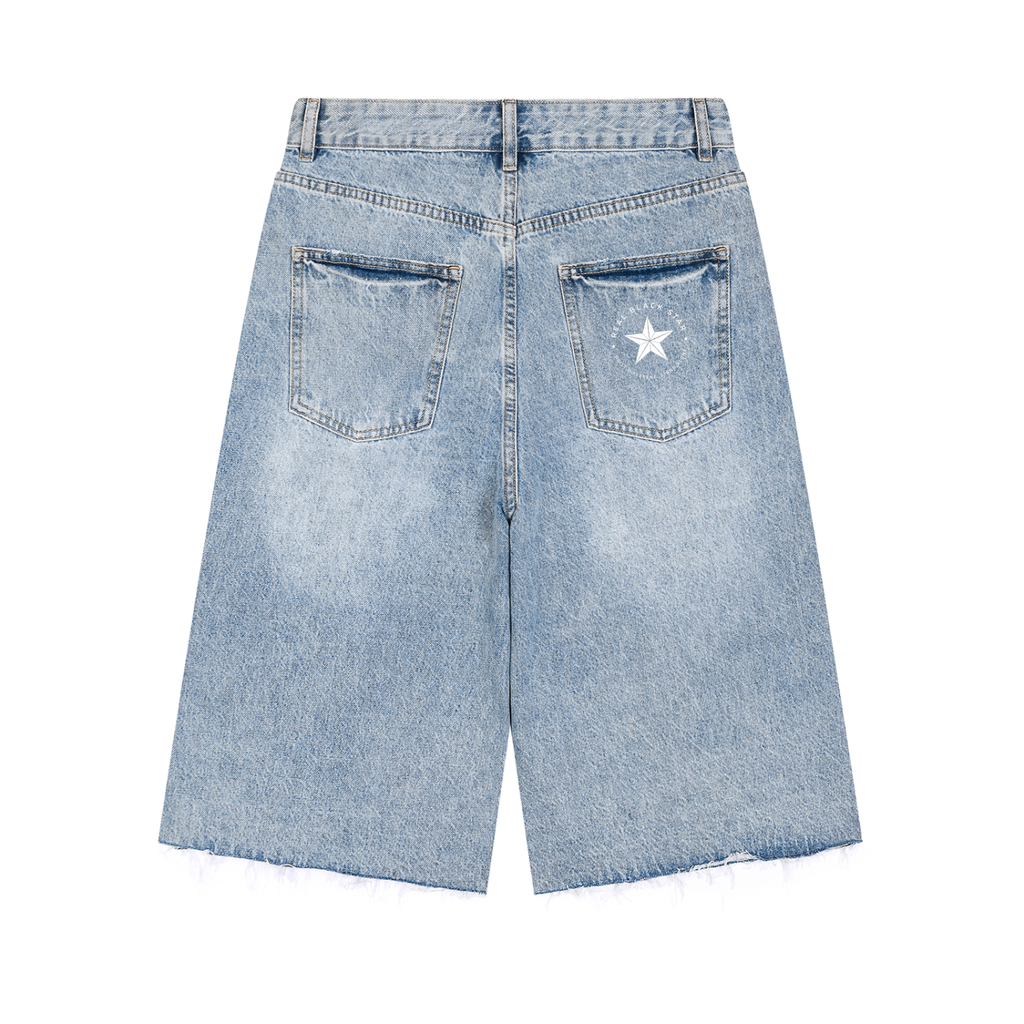 SupaStar Vintage Wide Leg Denim Shorts