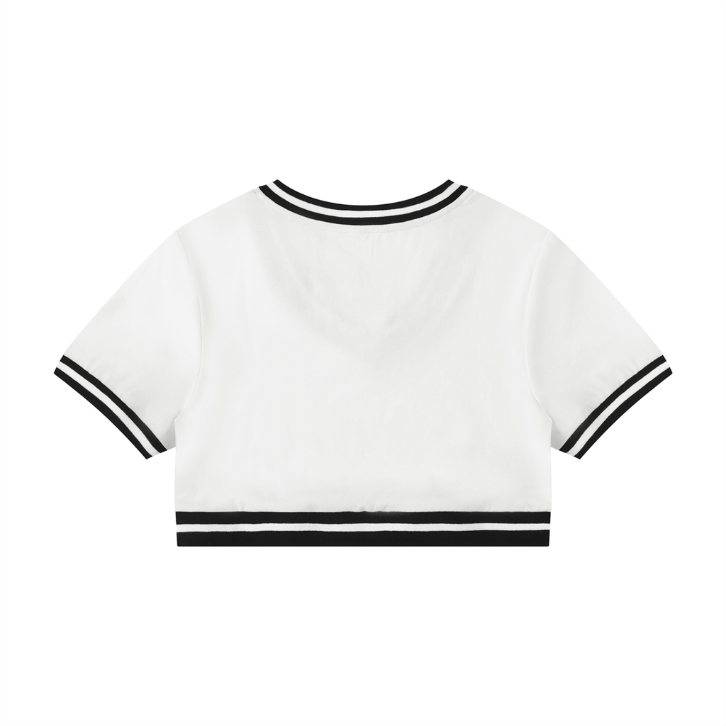 Rich Aunty V-Neck Crop Tee
