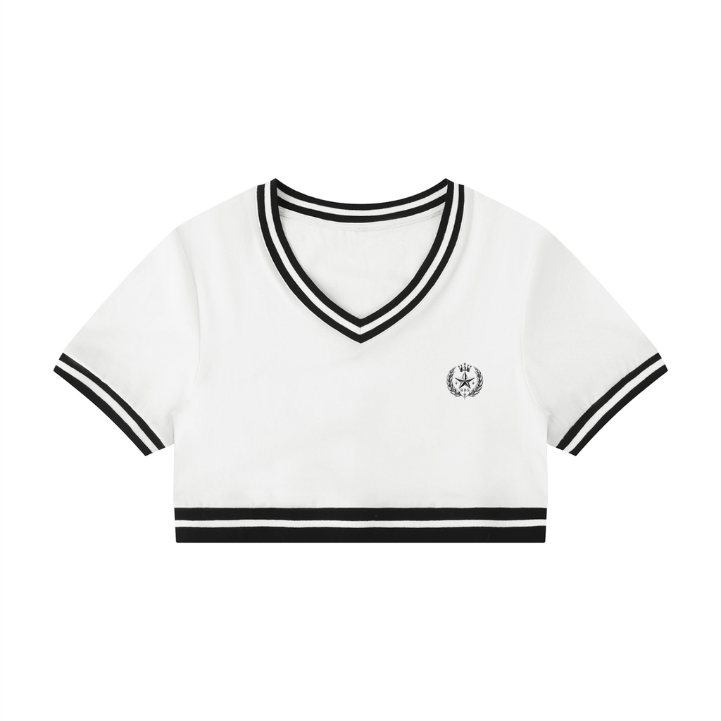 Rich Aunty V-Neck Crop Tee
