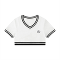 Rich Aunty V-Neck Crop Tee